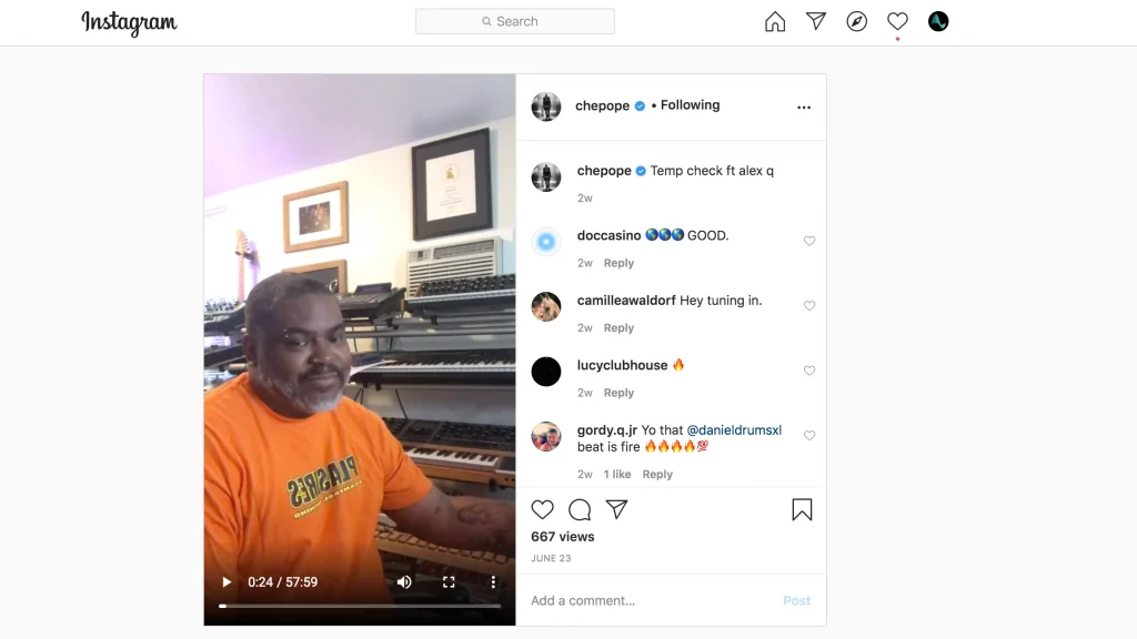 Che Pope Instagram live