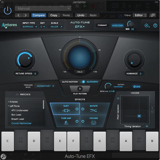Auto-Tune EFX+ interface