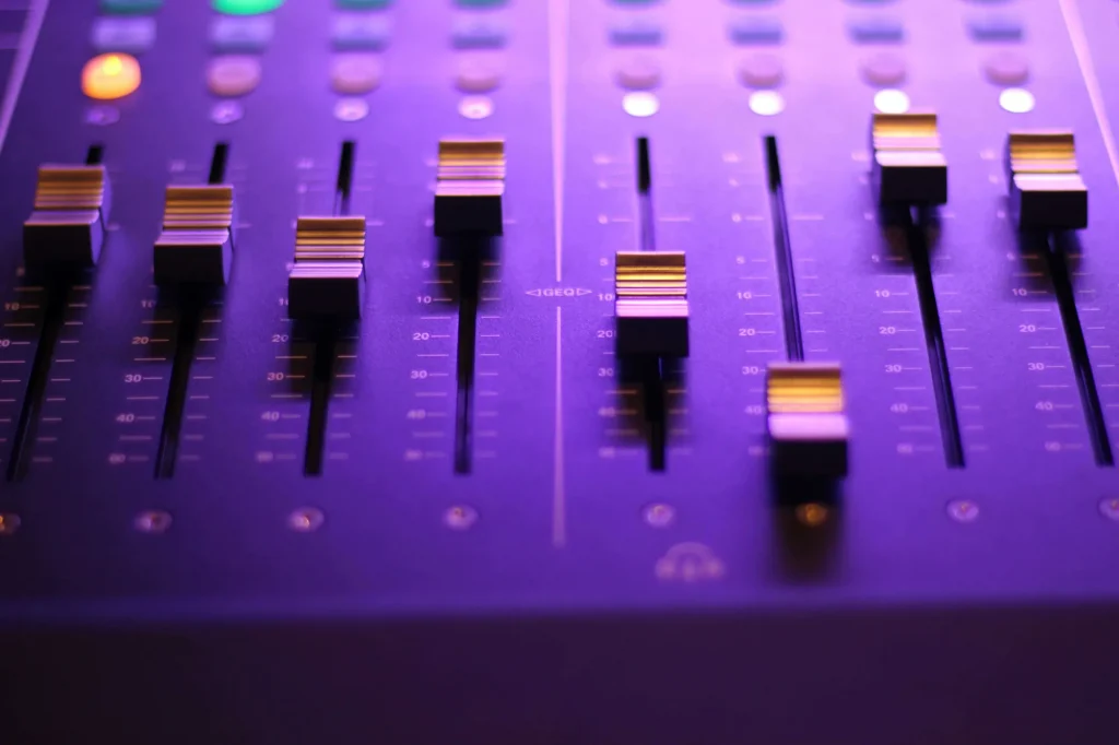 Close-up of a purple mixer