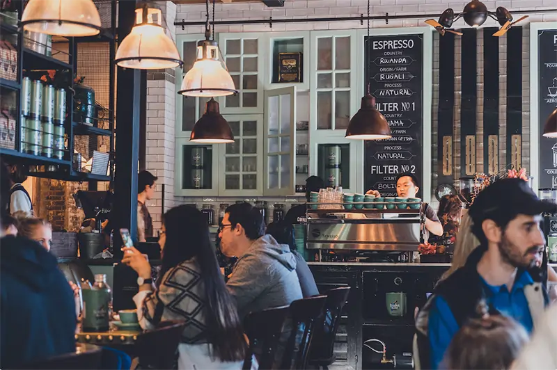 People sitting in a coffee shop