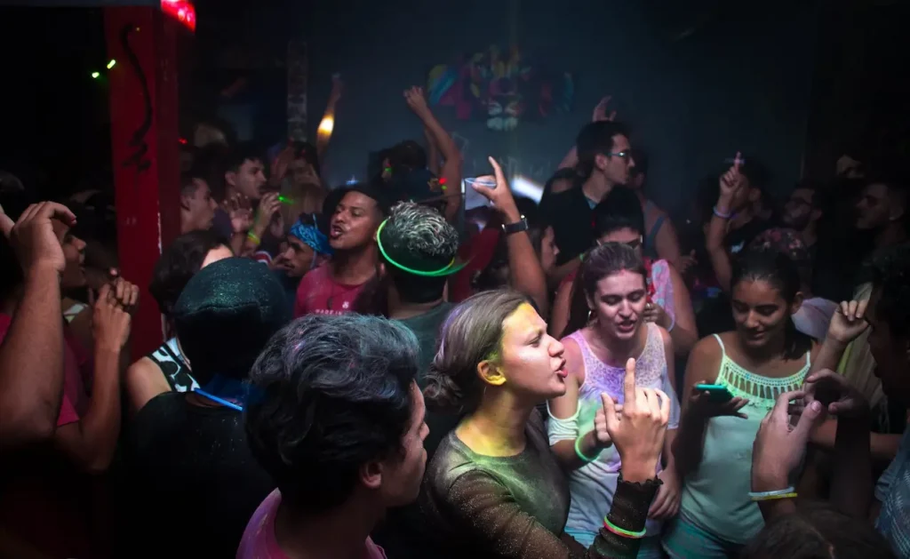 People dancing at a club
