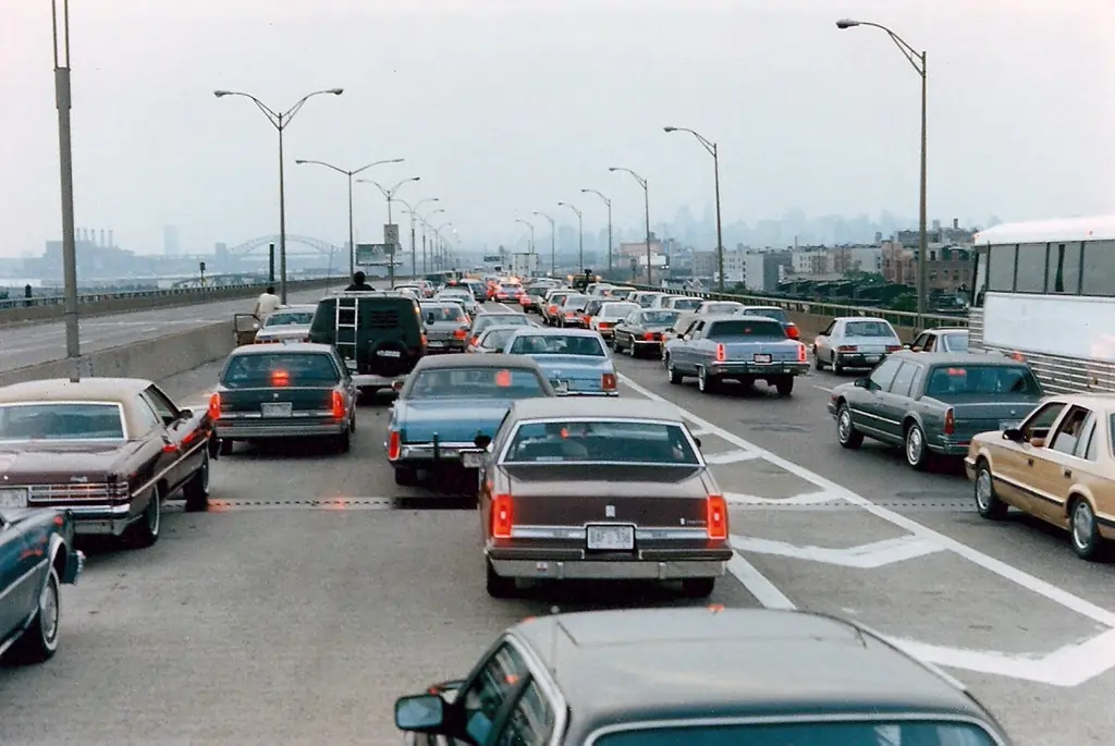 1970s highway traffic jam