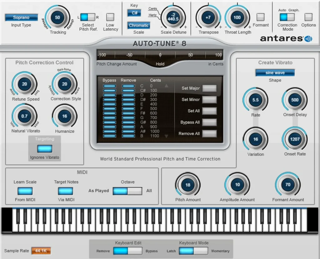 Auto-Tune 8 DAW interface