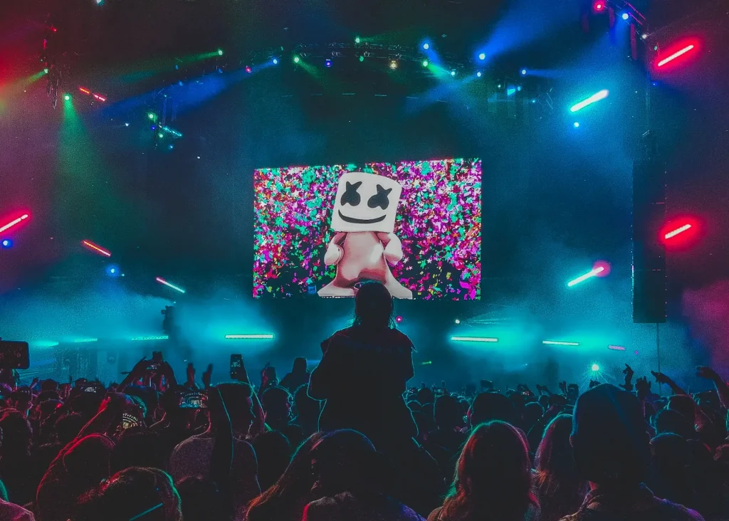 A standing room audience at a concert