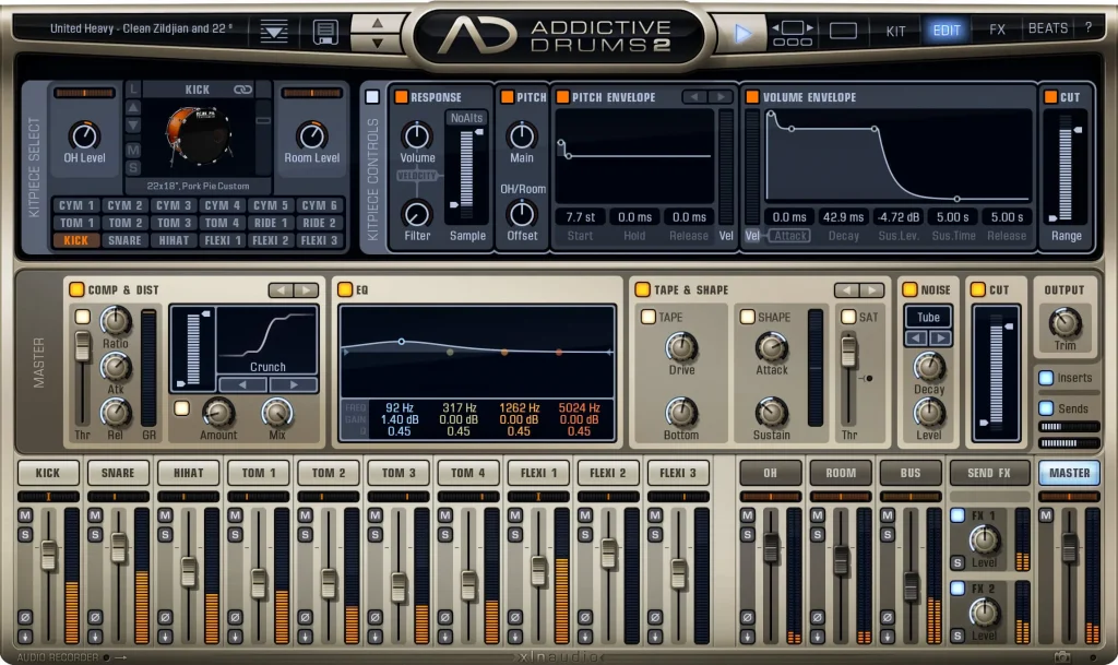 Addictive Drums 2 Interface
