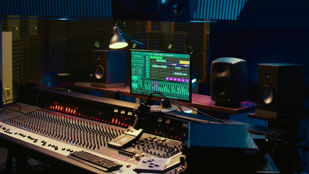 A shot of a recording studio