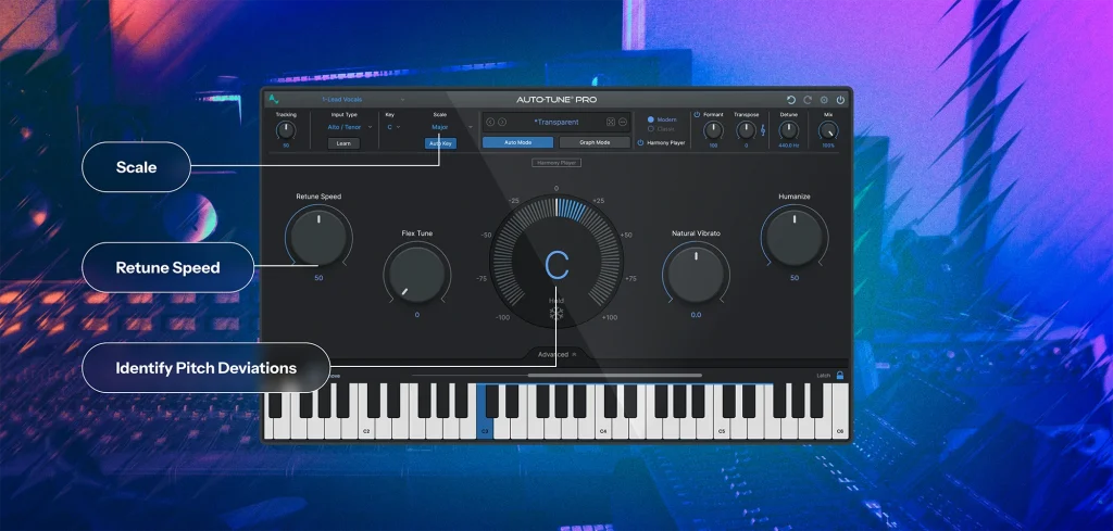 Diagram of AutoTune Pro plugin interface