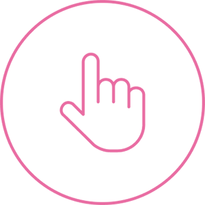 Icon of a hand pointing with its index finger