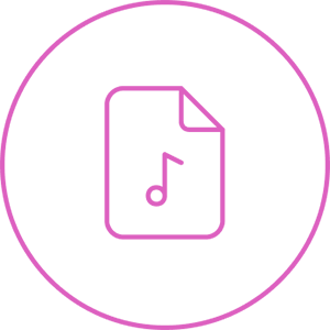 Icon of a music note on paper