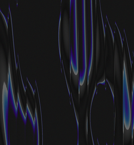 Black background with purple and teal light waves