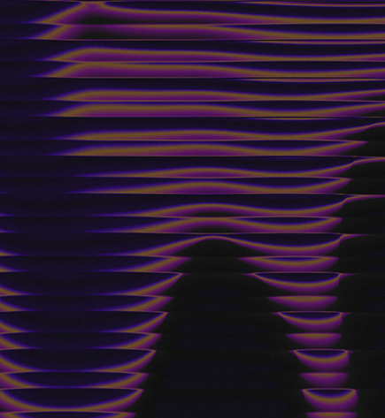 Black background with pink light waves