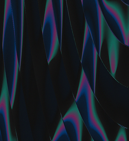 Black background with purple and teal light waves