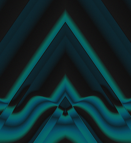 Black background with teal light triangles