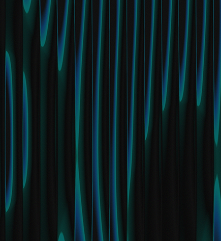 Black background with teal vertical light waves