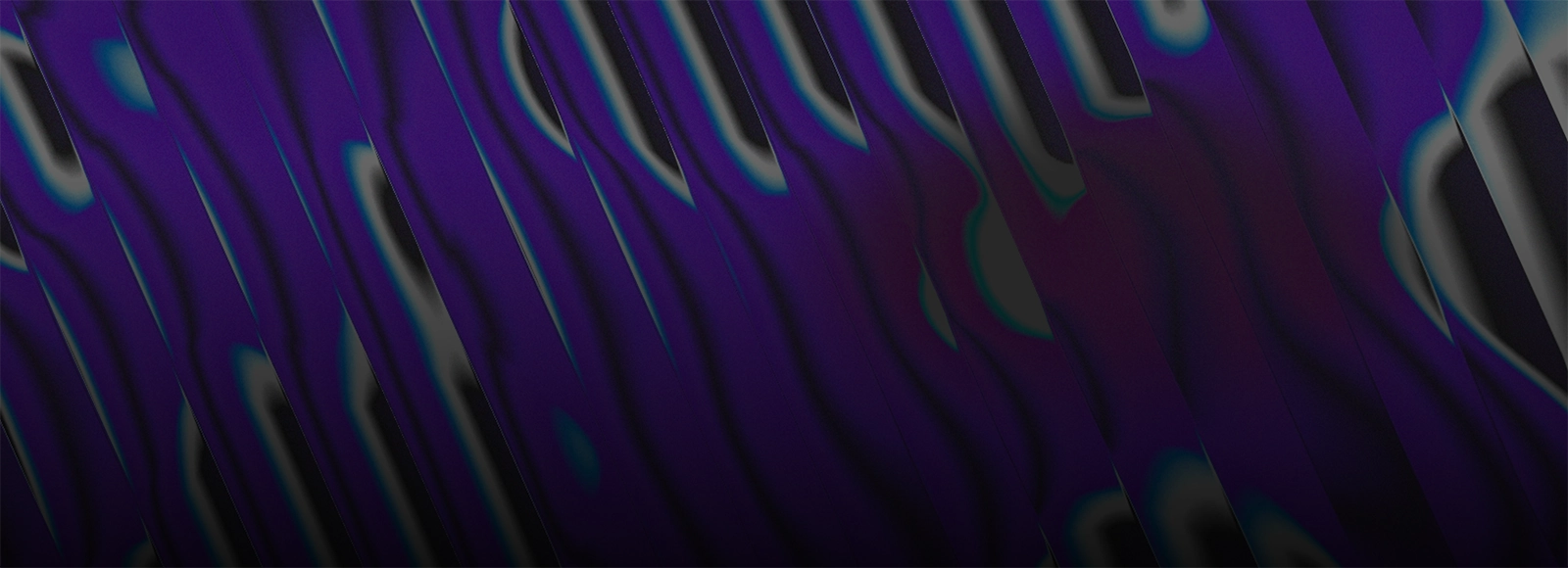 Black background with purple and teal light waves