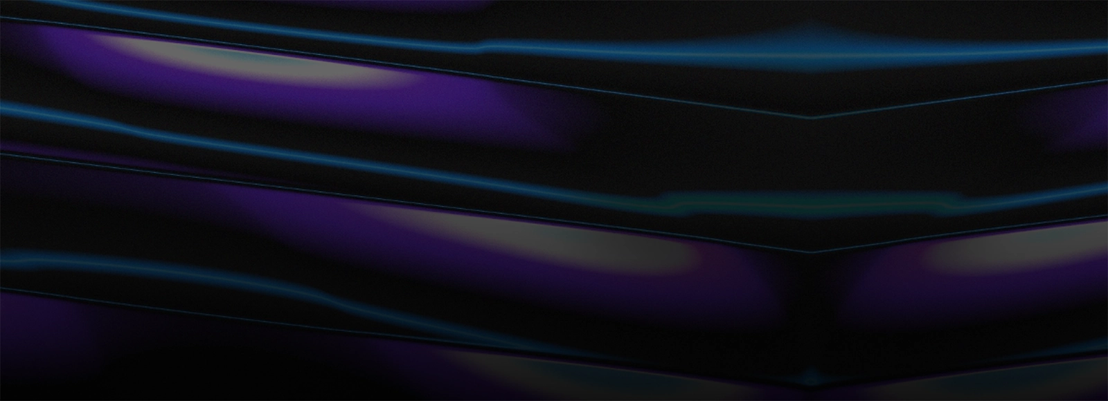 Black background with purple and teal light waves