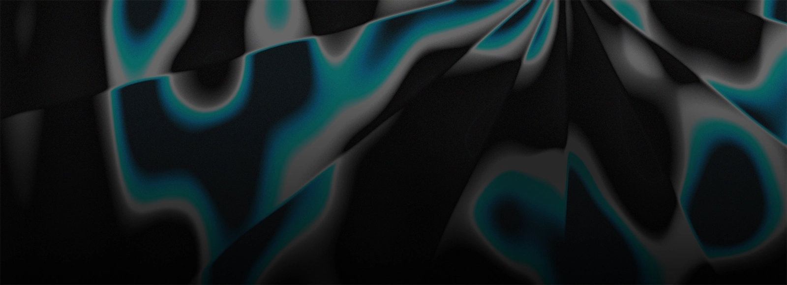 Black background with coral and teal light blobs