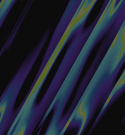 Black background with blue and purple light squiggles