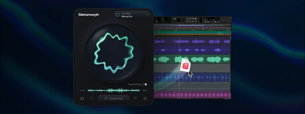 Image of dragging waveform to the timeline in Metamorph
