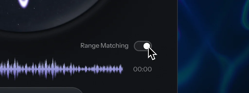 Close up of Vocal Range Matching option in Metamorph