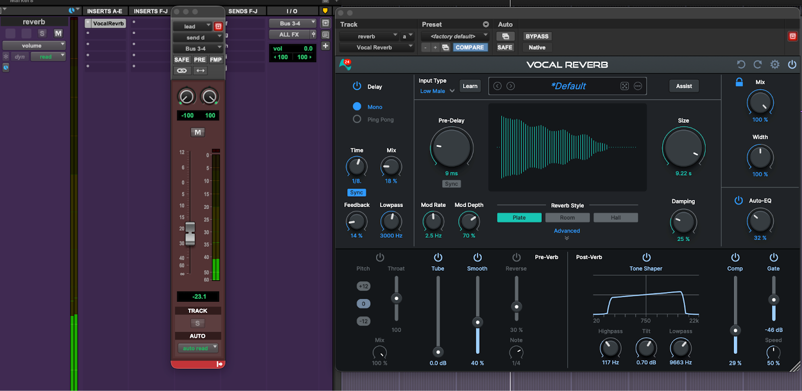 Use reverb as a send, not an insert.